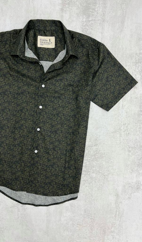 FLASH SALE 🔥🔥CAMISA MANGA CORTA VERDE ESTAMPADA ÚLTIMA TALLE L