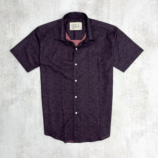FLASH SALE 🔥🔥CAMISA MANGA CORTA BORDÓ ESTAMPADA ÚLTIMA  TALLE L