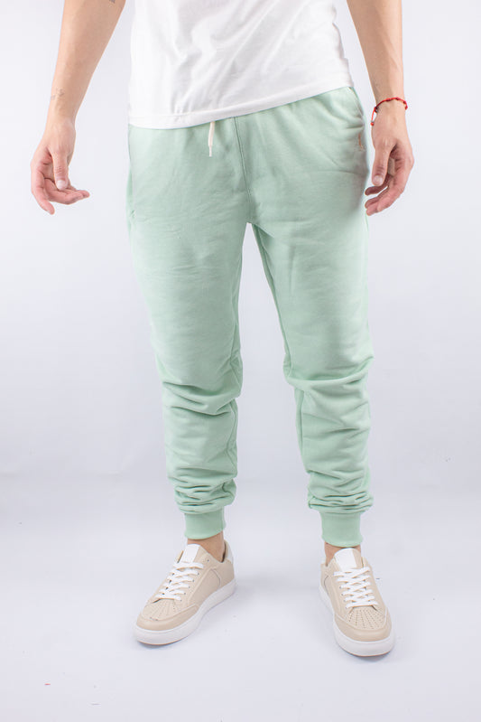 PANTALON JOGGER CON PUÑO VERDE CLARO