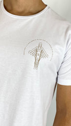 Remera color blanca doble estampa