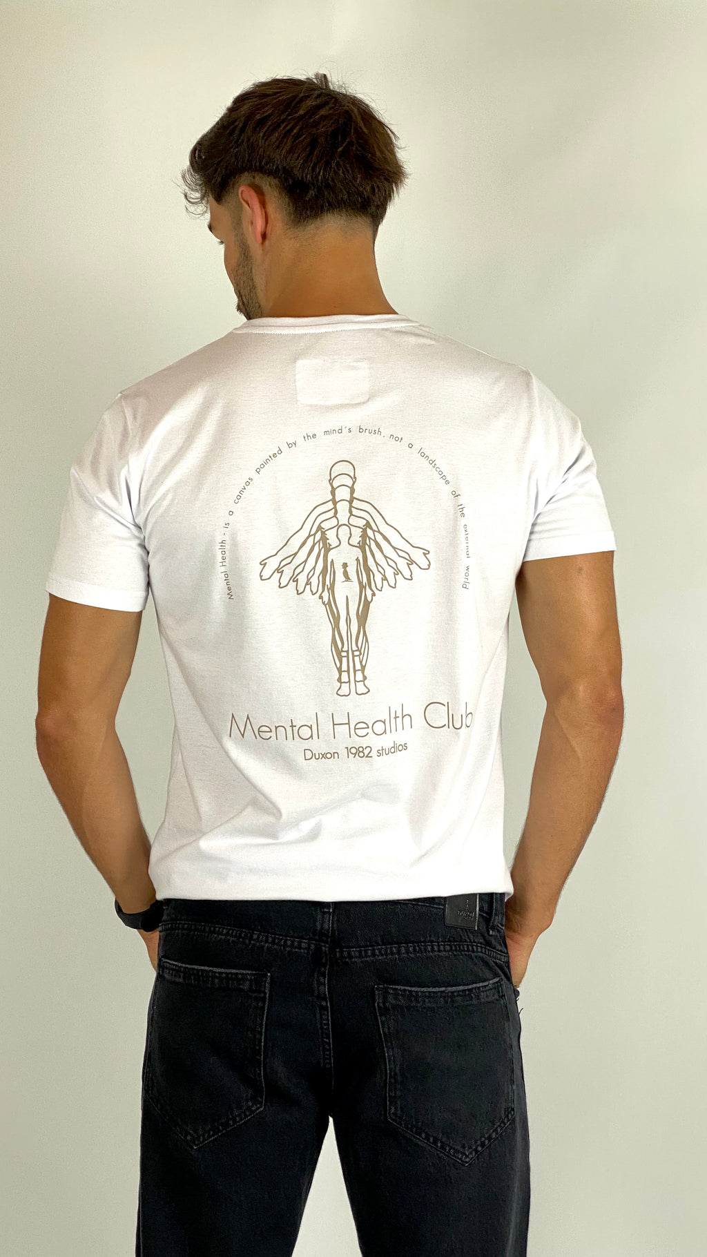 Remera color blanca doble estampa