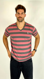 Remera manga corta a RAYAS