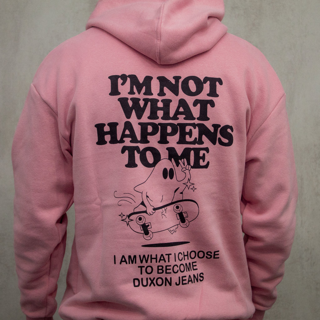 DISCONTINUADO ❤️‍🔥CANGURO IM NOT WHAT HAPPENS TO ME ROSA CON FELPA.