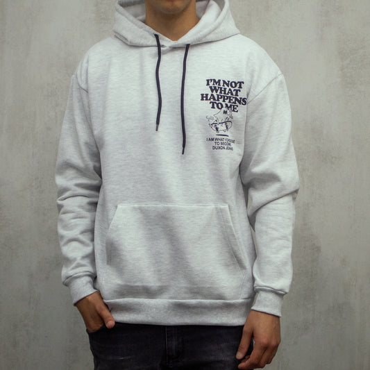 CANGURO DOBLE ESTAMPA “THE GOOD OLD DAYS” COLOR GRIS CLARO
