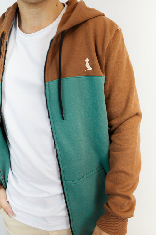 CAMPERA ALASKA MARRON Y VERDE
