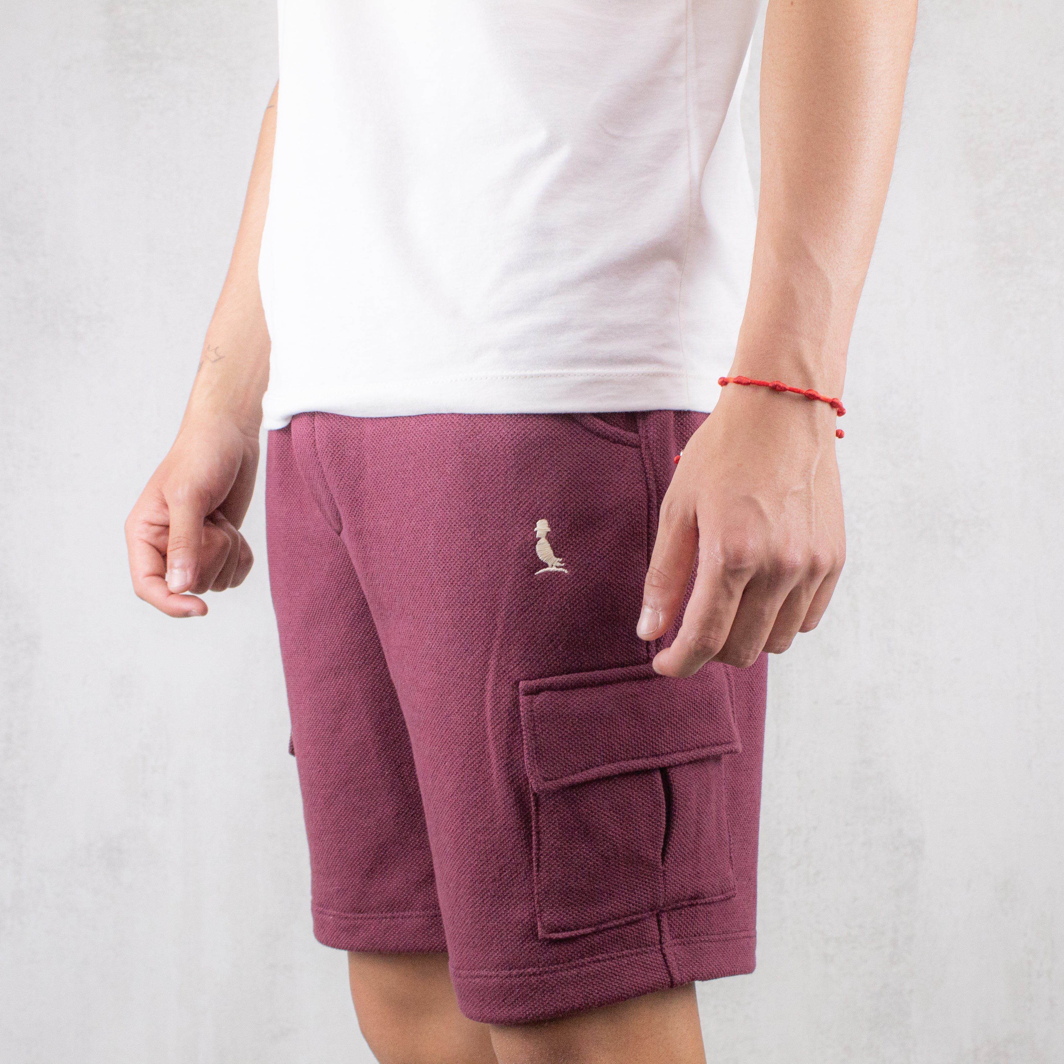 BERMUDA CARGO, ALGODON DE PUNTO COLOR BORDEAUX