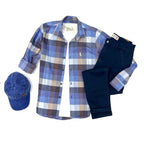 CAMISA LEÑADORA TONOS AZUL