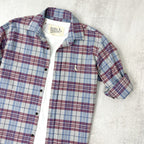 CAMISA LEÑADORA BORDÓ Y GRIS ALGODÓN PEINADO.