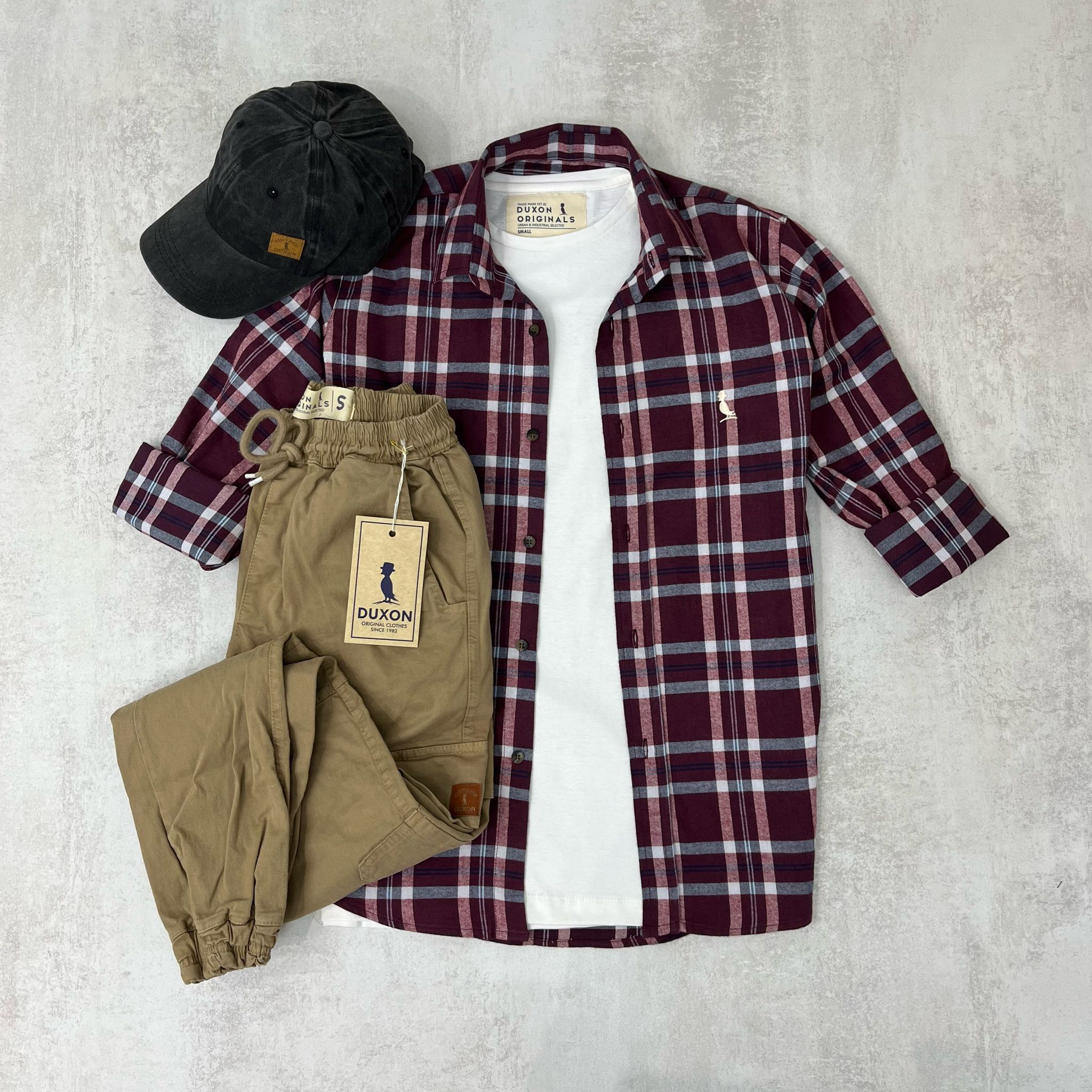 CAMISA LEÑADORA BORDO ALGODÓN PEINADO.