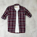 CAMISA LEÑADORA BORDO ALGODÓN PEINADO.
