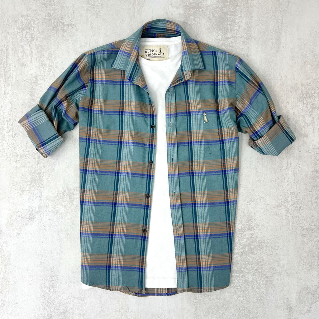 CAMISA LEÑADORA VERDE AGUA ALGODÓN PEINADO