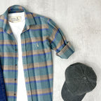 CAMISA LEÑADORA VERDE AGUA ALGODÓN PEINADO