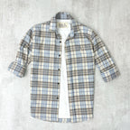 CAMISA LEÑADORA CELESTE PASTEL ALGODÓN PEINADO.