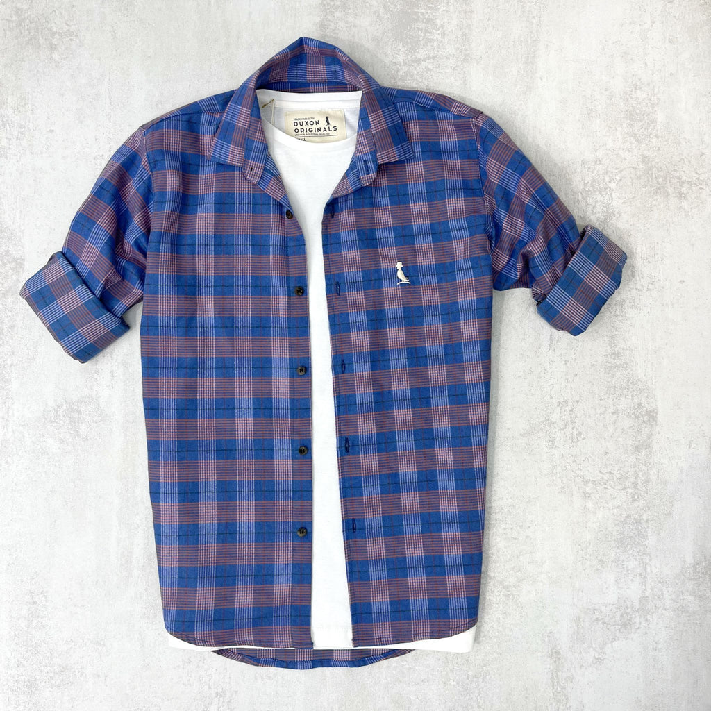 CAMISA LEÑADORA AZUL ALGODÓN PEINADO