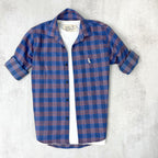 CAMISA LEÑADORA AZUL ALGODÓN PEINADO