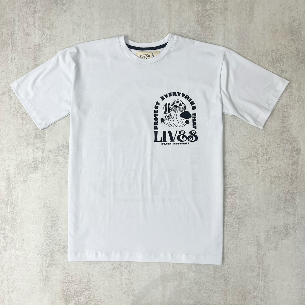 REMERA OVERSIZE "LIVES" DOBLE ESTAMPA, COLOR BLANCO