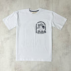 REMERA OVERSIZE "LIVES" DOBLE ESTAMPA, COLOR BLANCO