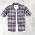 CAMISA LEÑADORA BORDÓ Y GRIS ALGODÓN PEINADO.