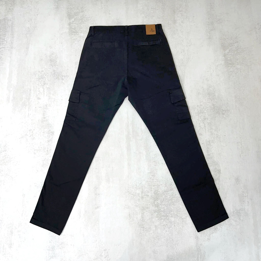PANTALON CARGO EN GABARDINA NEGRO