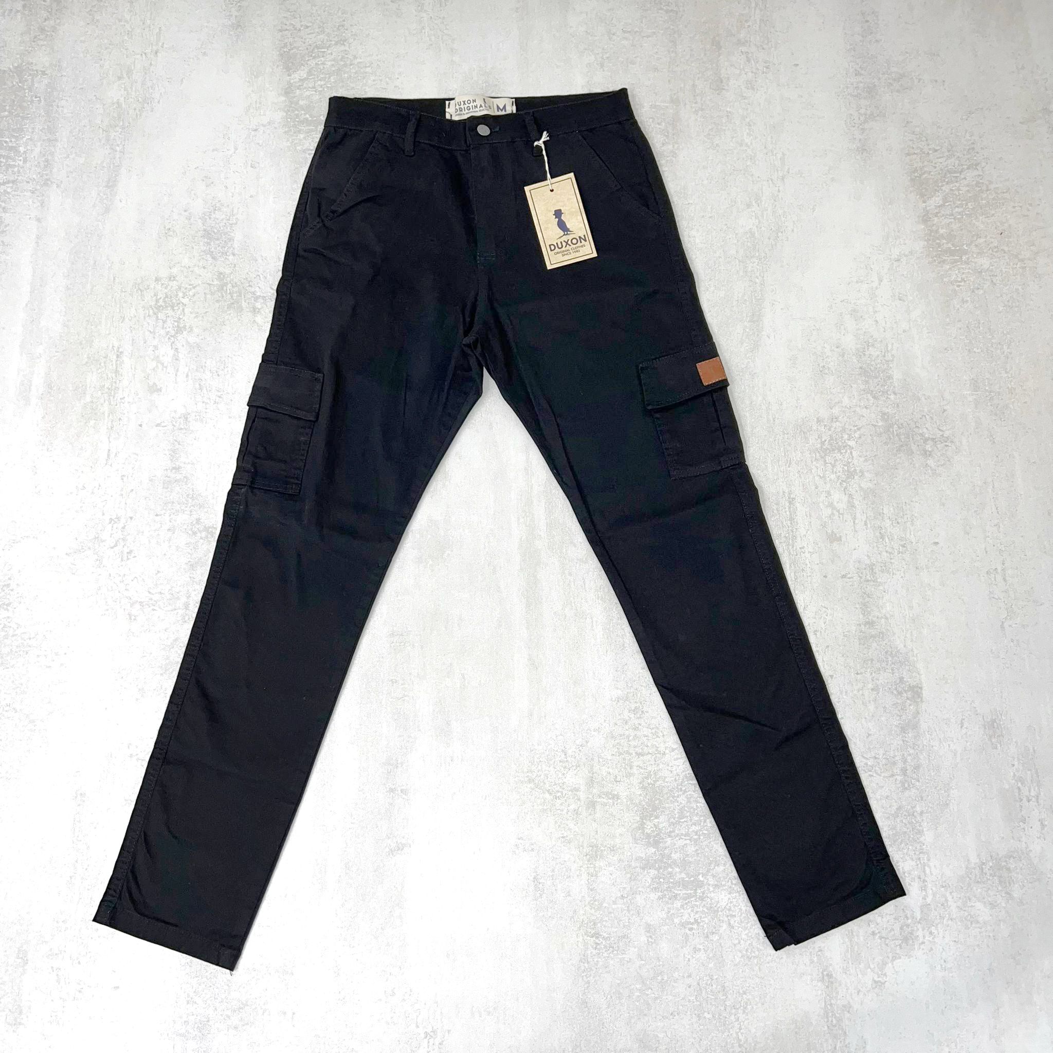 PANTALON CARGO EN GABARDINA NEGRO