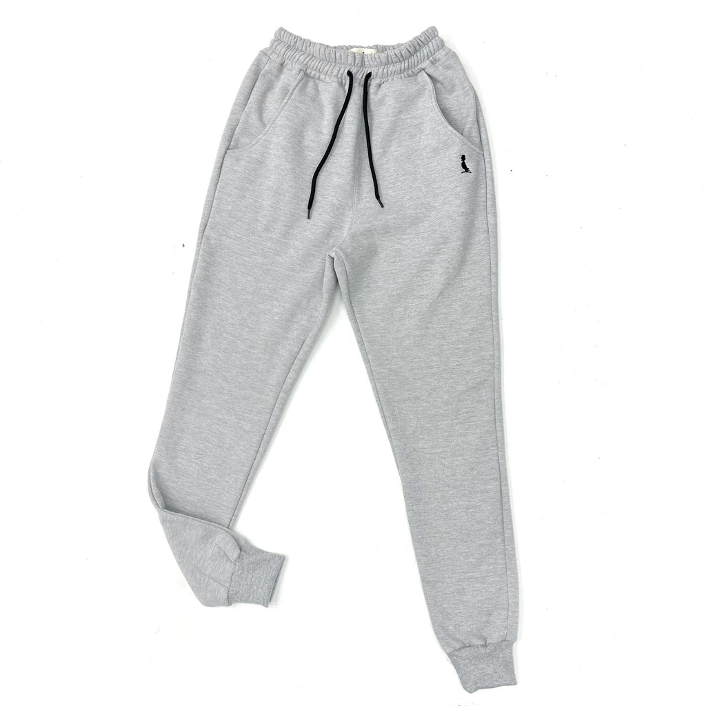 PANTALON JOGGER CON PUÑO GRIS MEDIO MELANGE
