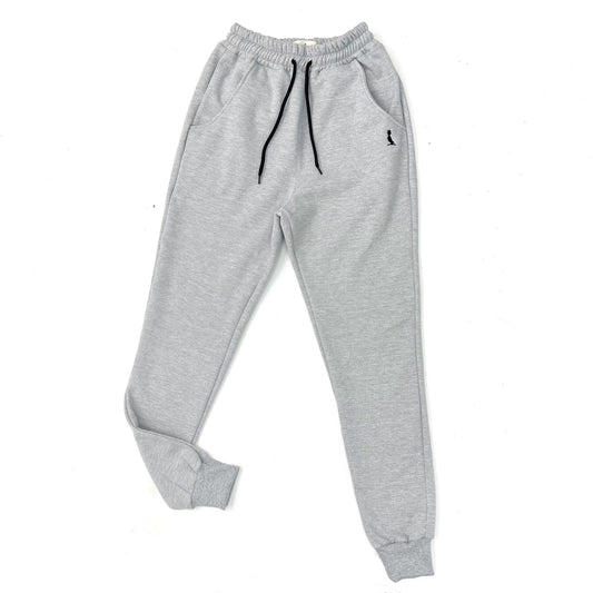 PANTALON JOGGER CON PUÑO GRIS MEDIO MELANGE