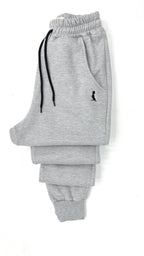 PANTALON JOGGER CON PUÑO GRIS MEDIO MELANGE
