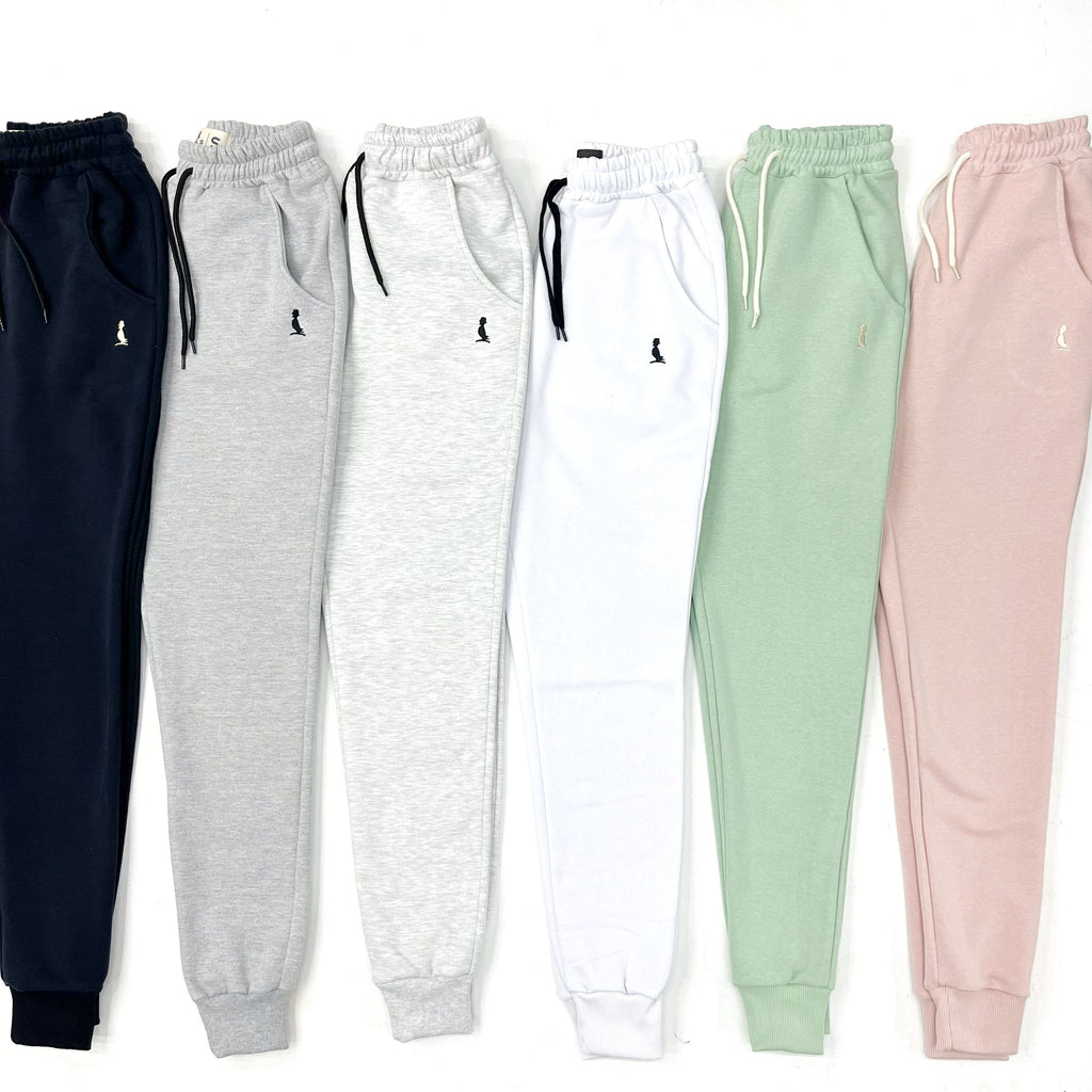 PANTALON JOGGER CON PUÑO GRIS MEDIO MELANGE