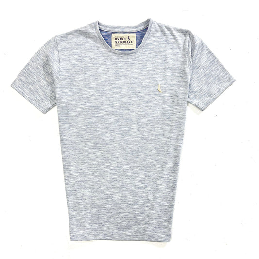 REMERA BASICA AZUL CLARO MELANGE