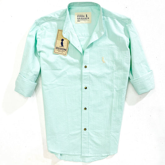 CAMISA MAO "ARRUGADA" VERDE AGUA