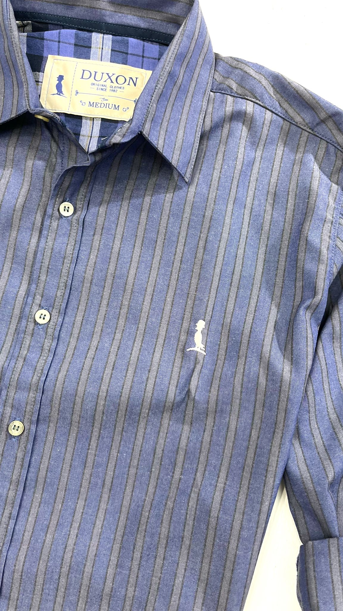 🔥MEGA SALE EN DISCONTINUADOS🔥 CAMISA CON CUELLO AZUL Y GRIS