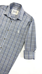 🔥MEGA SALE DE AGOSTO EN DISCONTINUADOS🔥CAMISA A CUADROS GRIS OSCURO