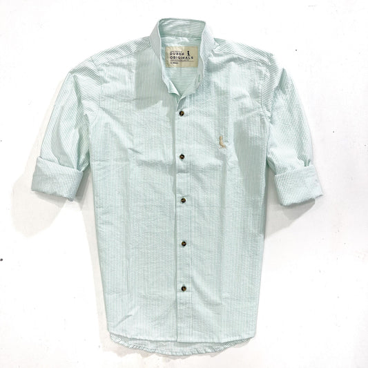 CAMISA MAO anarruga VERDE CLARO RAYAS FINAS