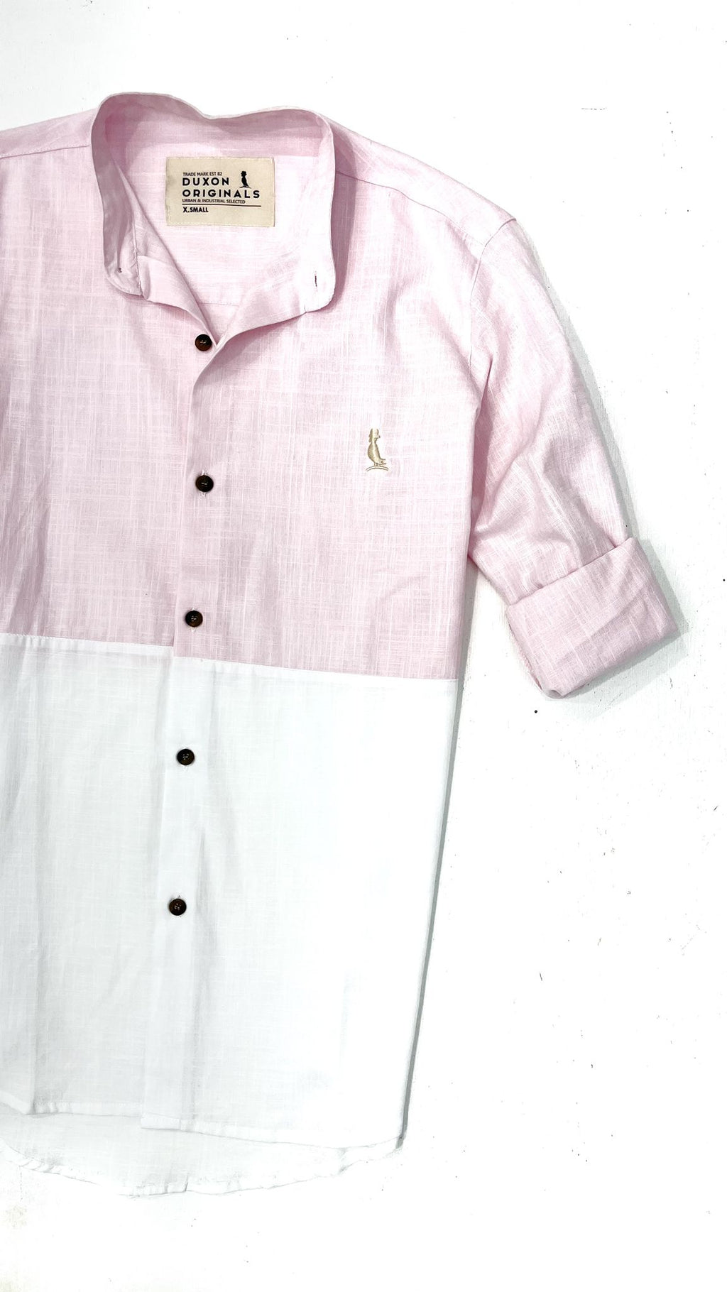 SALE‼️ CAMISA MAO COMBINADA ROSADA Y BLANCO