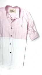 SALE‼️ CAMISA MAO COMBINADA ROSADA Y BLANCO