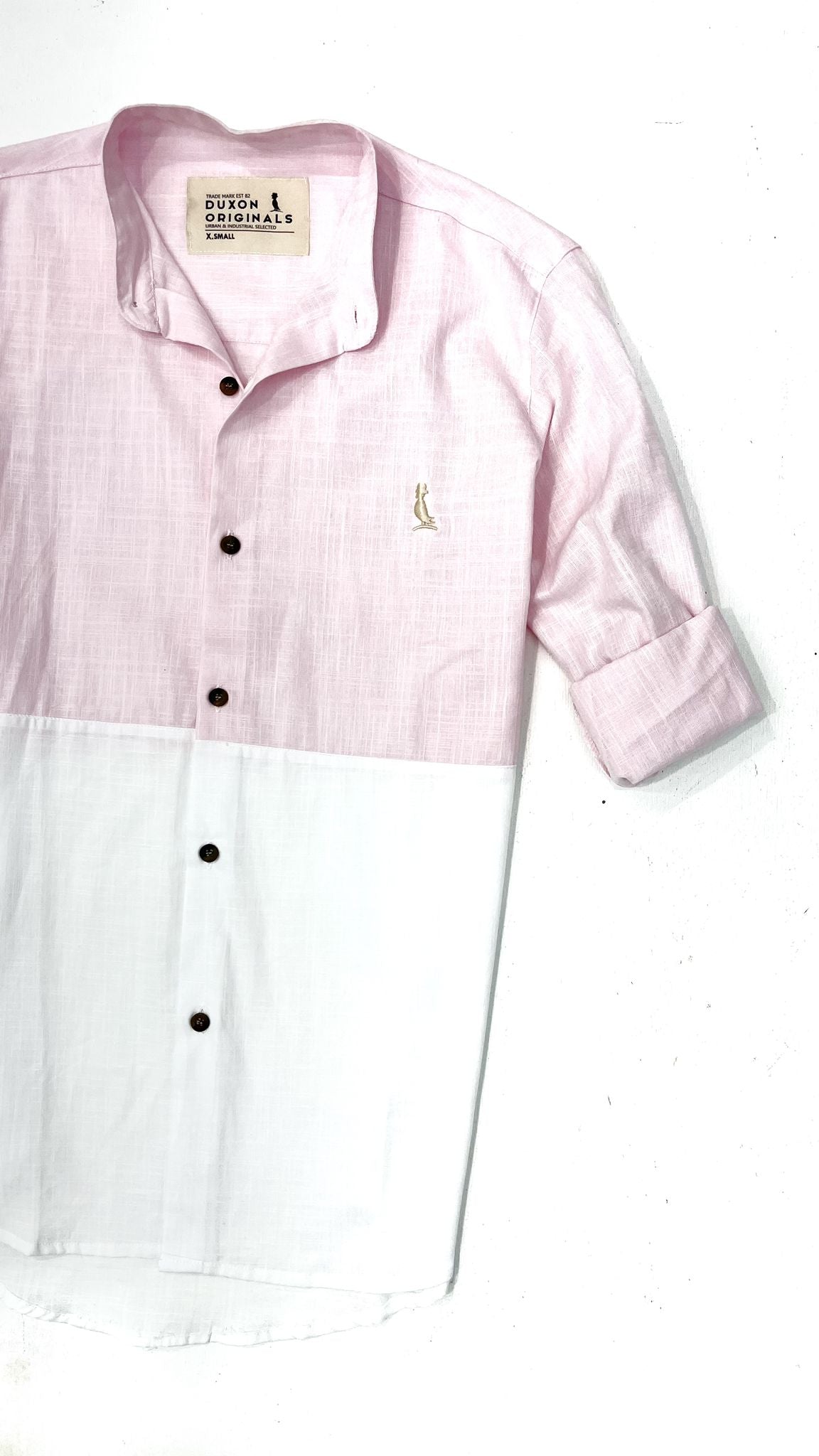 SALE‼️ CAMISA MAO COMBINADA ROSADA Y BLANCO