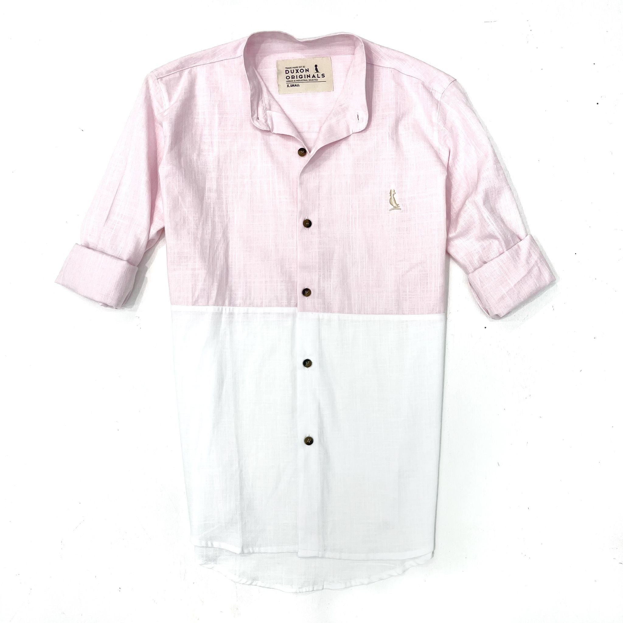 SALE‼️ CAMISA MAO COMBINADA ROSADA Y BLANCO