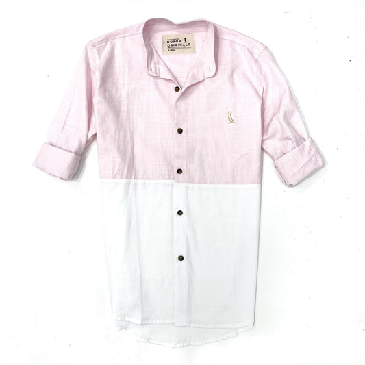 SALE‼️ CAMISA MAO COMBINADA ROSADA Y BLANCO