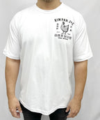 REMERA OVERSIZE, DOBLE ESTAMPA "KIM PAN JOE" BLANCA