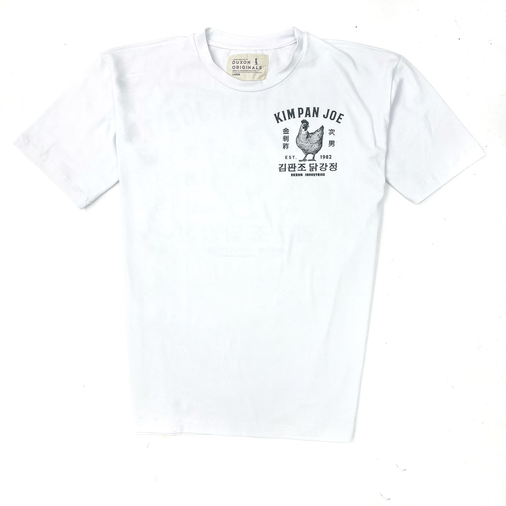 REMERA OVERSIZE, DOBLE ESTAMPA "KIM PAN JOE" BLANCA