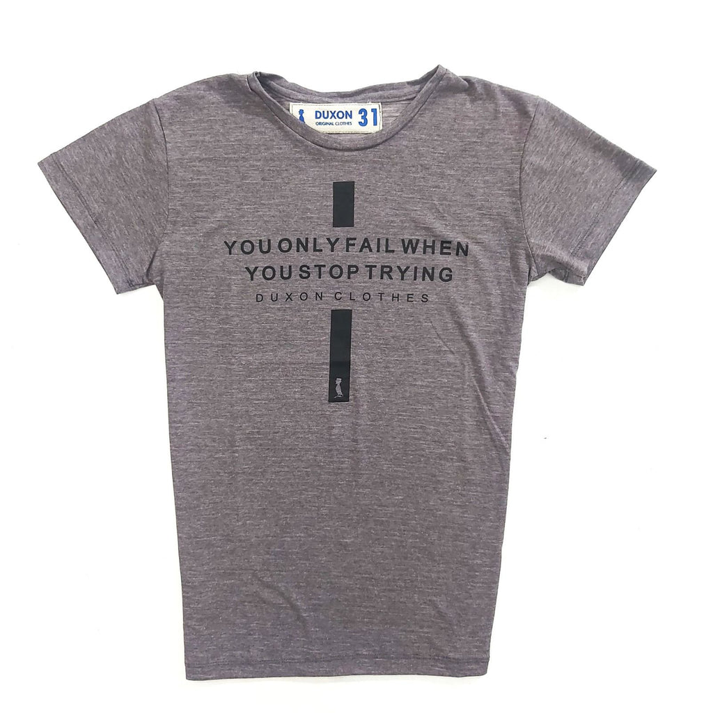 REMERA YOU ONLY FAIL WHEN YOU STOP TRYING VIOLETA