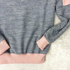 OUTLET⚠️BUZO RUSTICO GRIS CON ROSADO CLARO