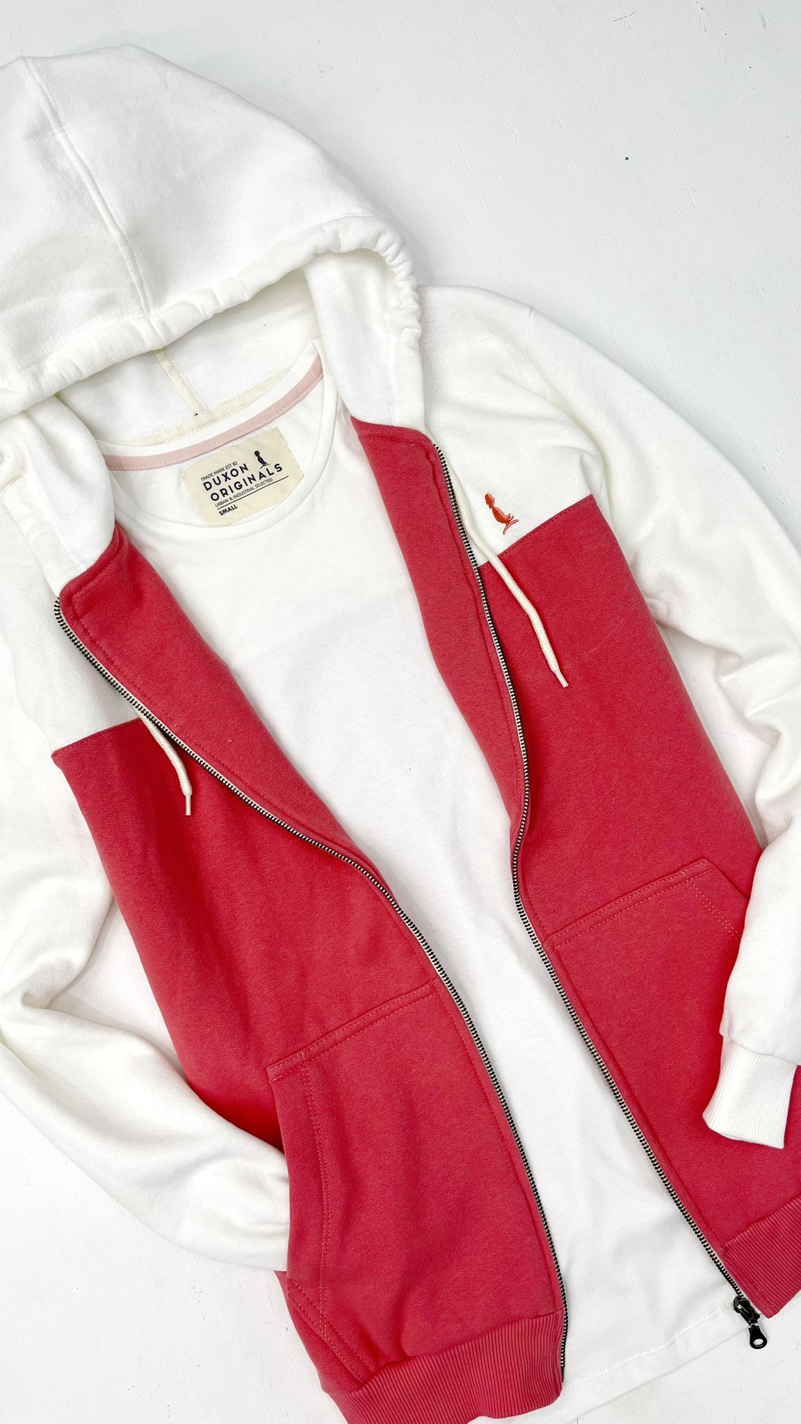 CAMPERA ALASKA BLANCO Y SALMON