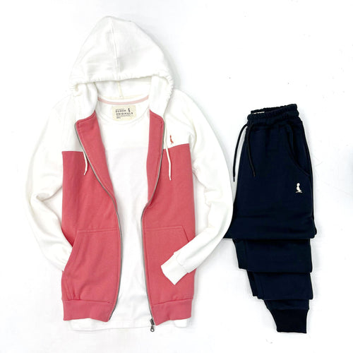 CAMPERA ALASKA BLANCO Y SALMON