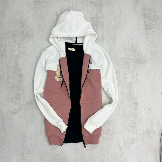 CAMPERA ALASKA BLANCO Y ROSA VIEJO
