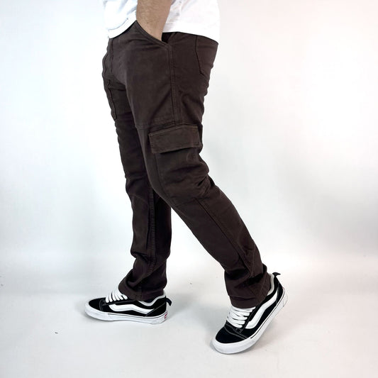 JEAN CARGO STRAIGHT FIT, MARRON.