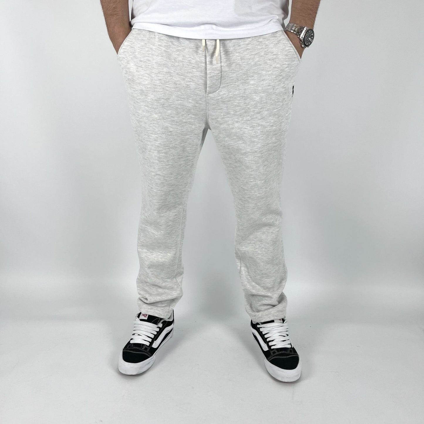 JOGGER DEPORTIVO BÁSICO, GRIS CLARO MELANGE