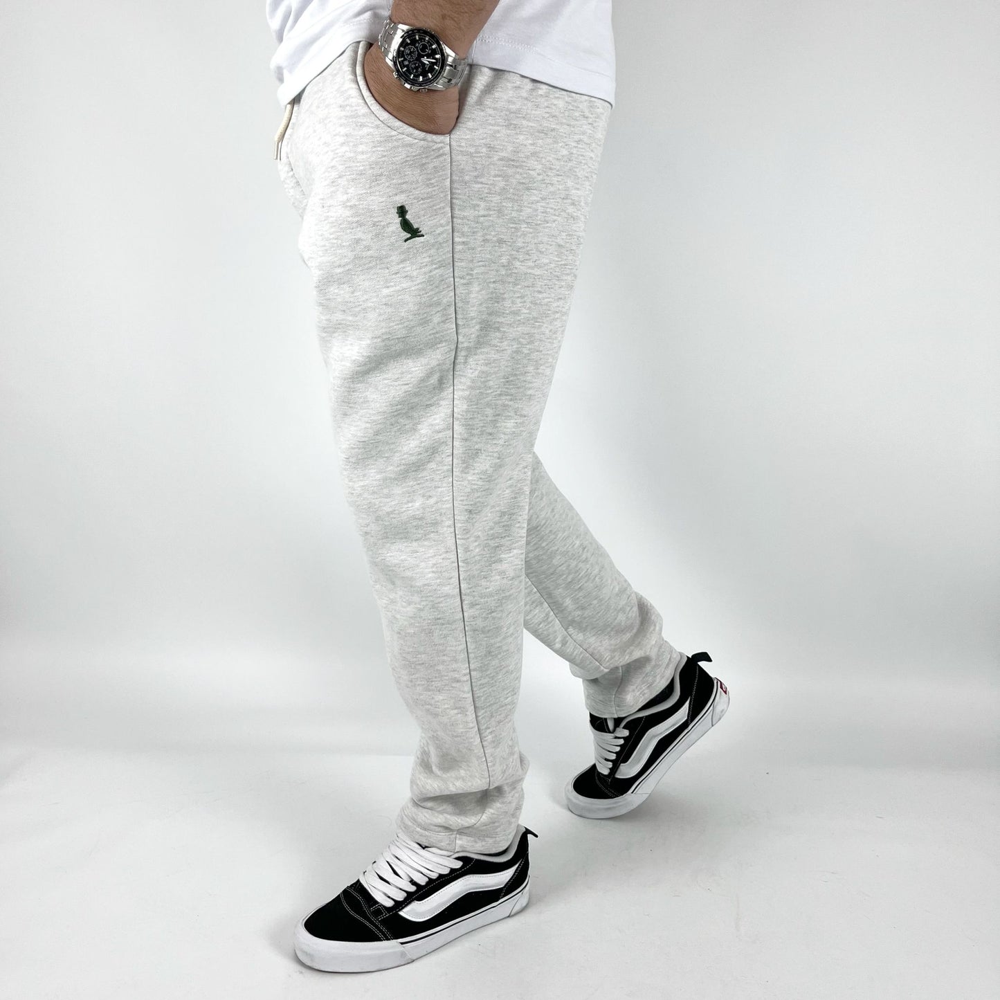 JOGGER DEPORTIVO BÁSICO, GRIS CLARO MELANGE