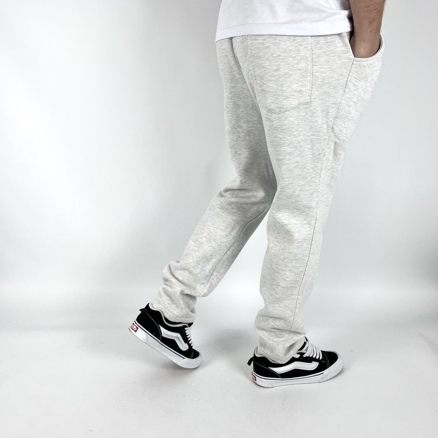 JOGGER DEPORTIVO BÁSICO, GRIS CLARO MELANGE