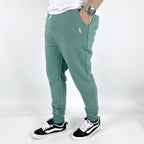 PANTALON JOGGER CON PUÑO VERDE PIEDRA